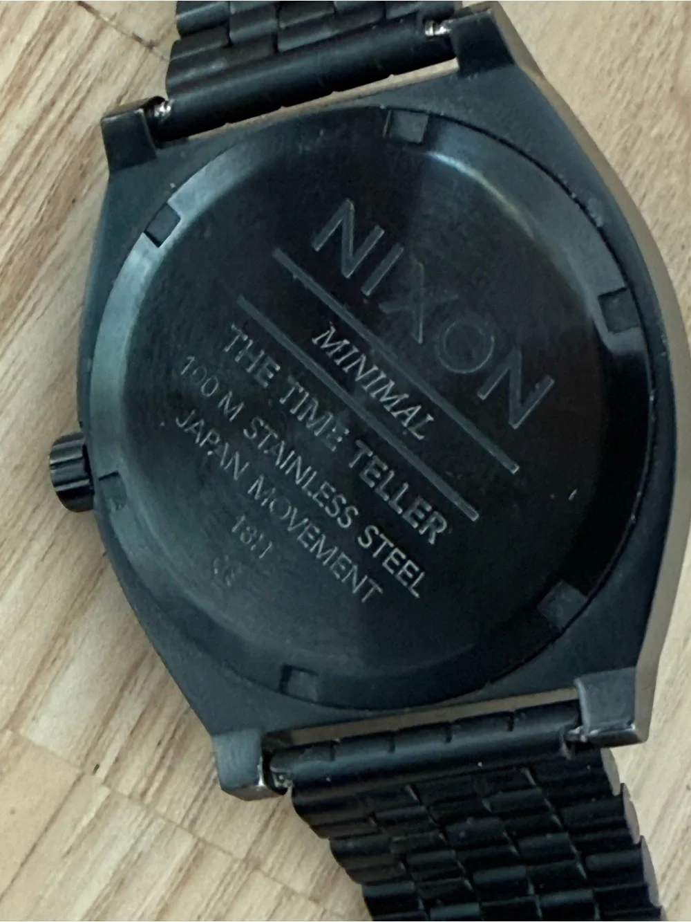 Nixon Minimal The Time Traveler Black Dial Stainless Case Adjustable Bracelet